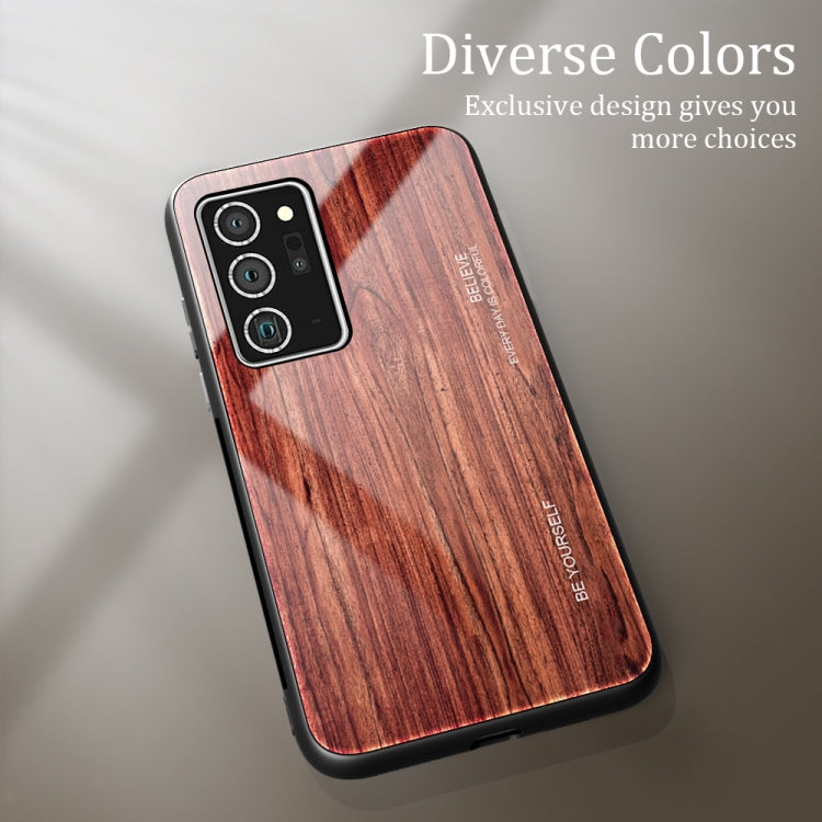 For Samsung Galaxy Note20 Wood Grain Glass Protective Case