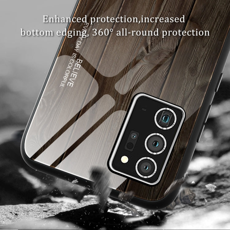 For Samsung Galaxy Note20 Wood Grain Glass Protective Case