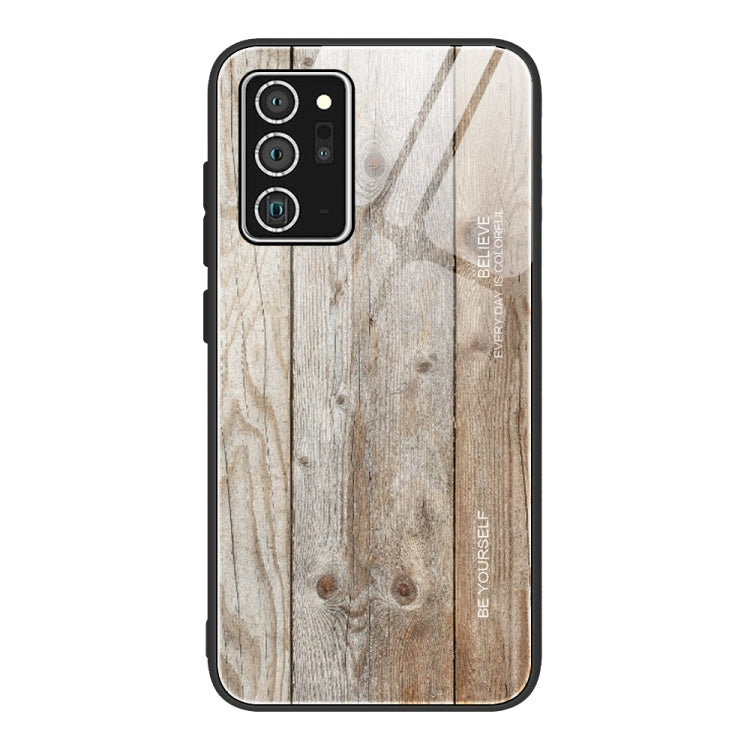 For Samsung Galaxy Note20 Ultra Wood Grain Glass Protective Case