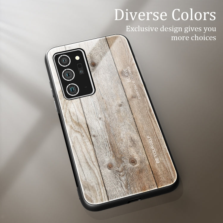 For Samsung Galaxy Note20 Ultra Wood Grain Glass Protective Case