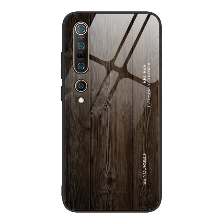 For Xiaomi Mi 10 Pro Wood Grain Glass Protective Case