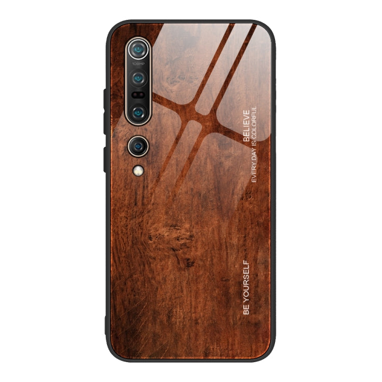 For Xiaomi Mi 10 Pro Wood Grain Glass Protective Case