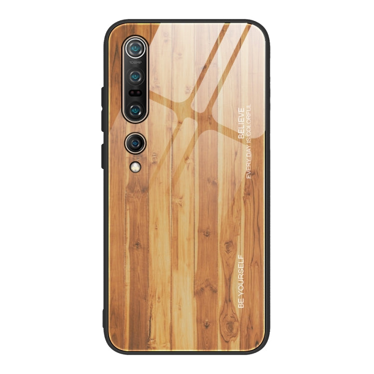 For Xiaomi Mi 10 Pro Wood Grain Glass Protective Case