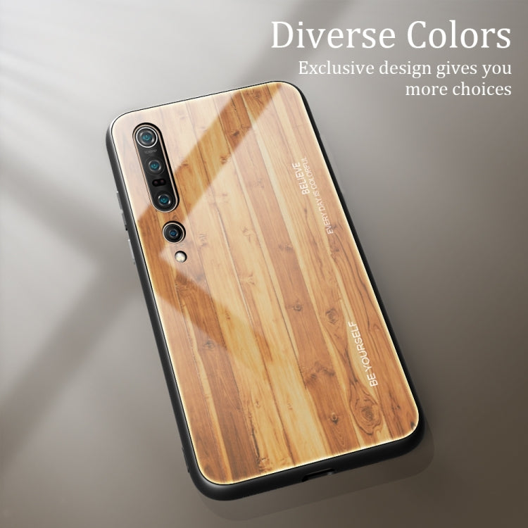 For Xiaomi Mi 10 Pro Wood Grain Glass Protective Case