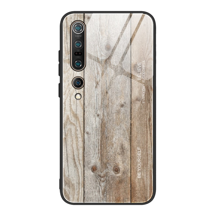 For Xiaomi Mi 10 Pro Wood Grain Glass Protective Case