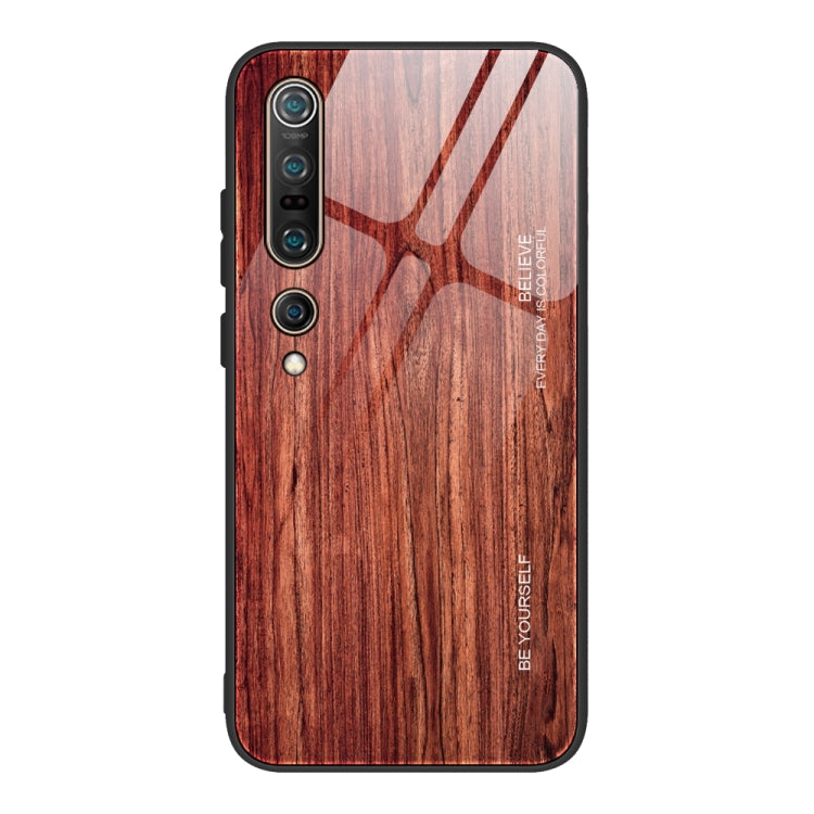 For Xiaomi Mi 10 Pro Wood Grain Glass Protective Case