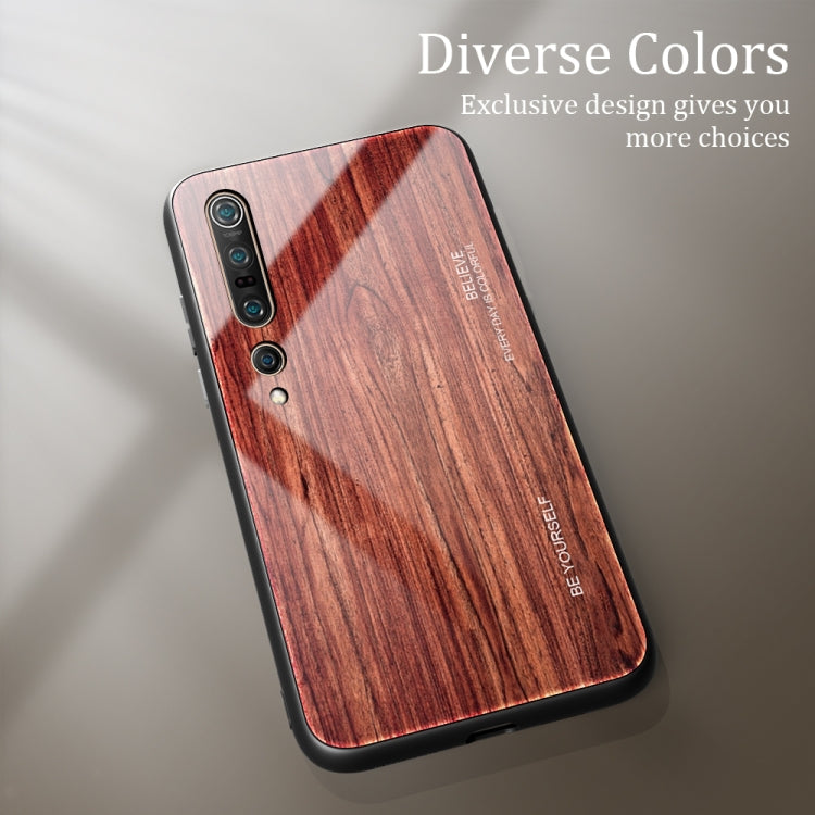 For Xiaomi Mi 10 Pro Wood Grain Glass Protective Case