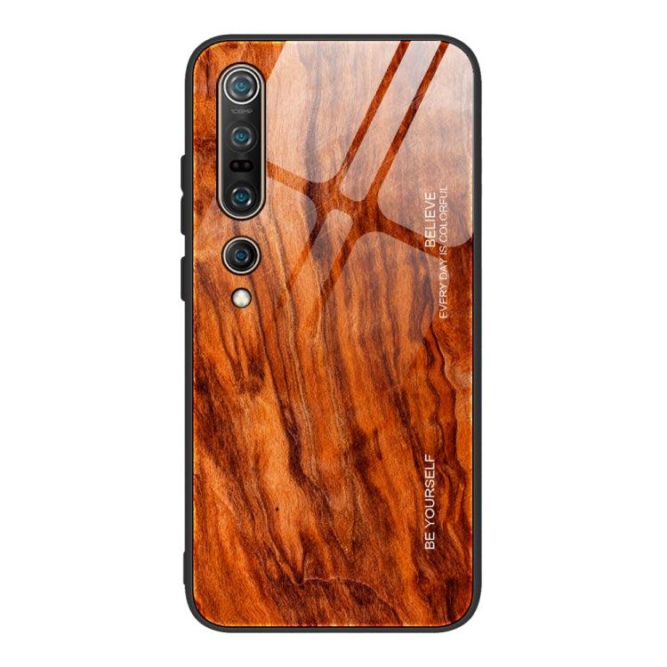 For Xiaomi Mi 10 Pro Wood Grain Glass Protective Case