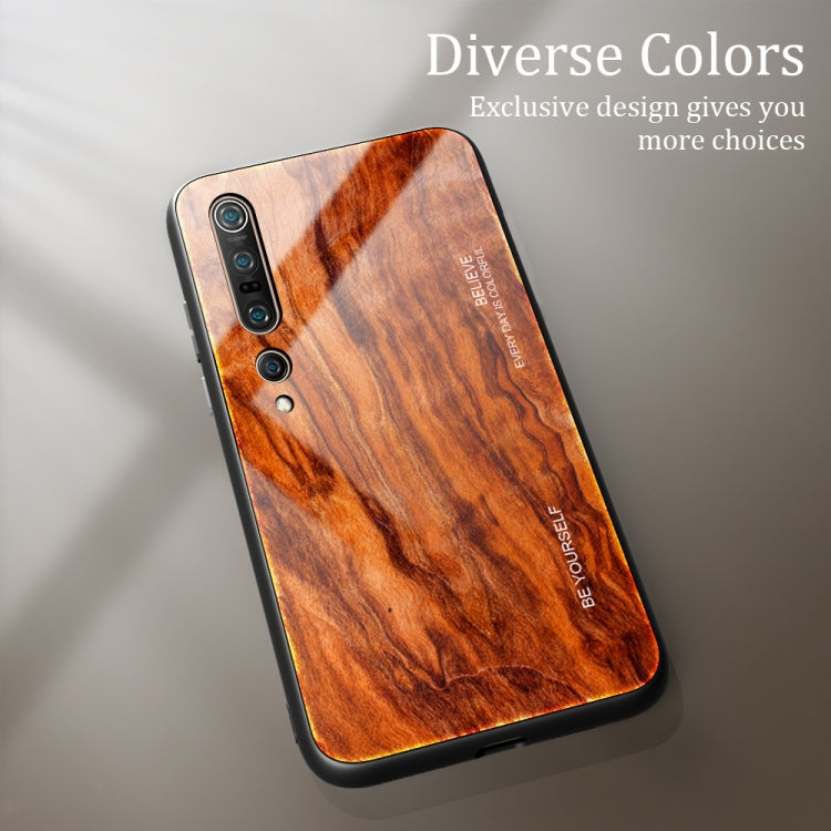 For Xiaomi Mi 10 Pro Wood Grain Glass Protective Case