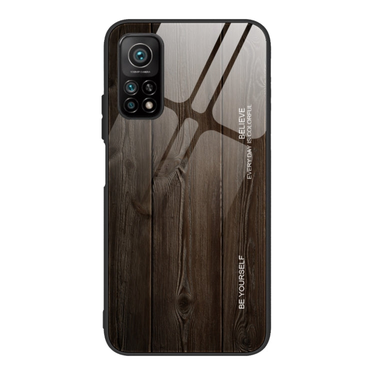 For Xiaomi 10T / 10T Pro Wood Grain Glass Protective Case