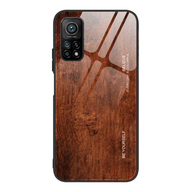 For Xiaomi 10T / 10T Pro Wood Grain Glass Protective Case