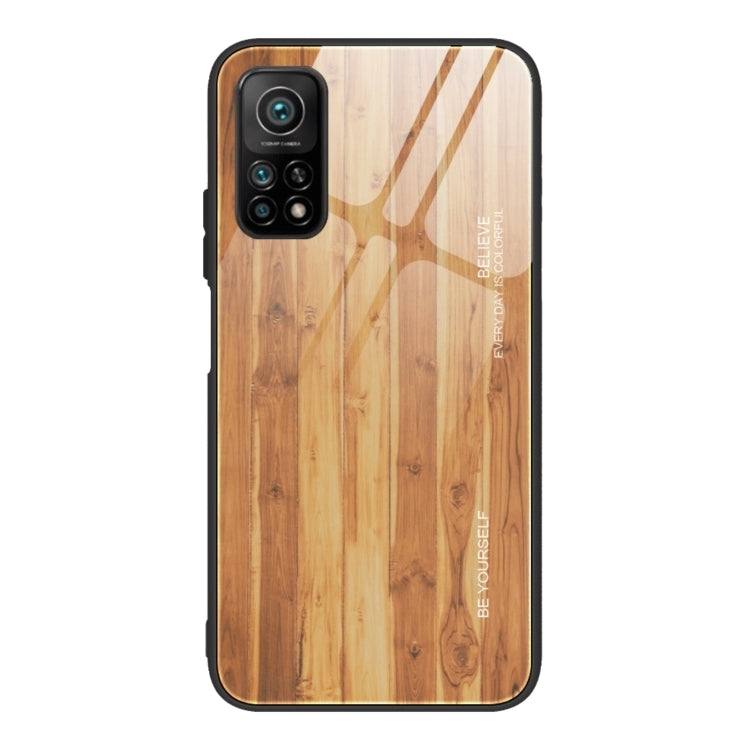 For Xiaomi 10T / 10T Pro Wood Grain Glass Protective Case