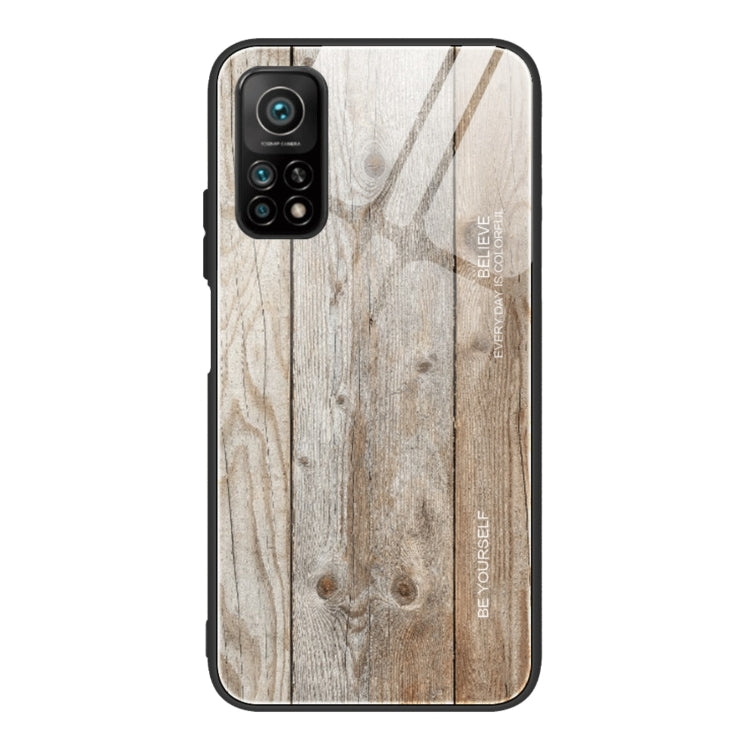 For Xiaomi 10T / 10T Pro Wood Grain Glass Protective Case