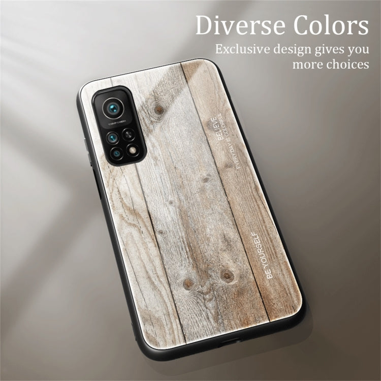 For Xiaomi 10T / 10T Pro Wood Grain Glass Protective Case