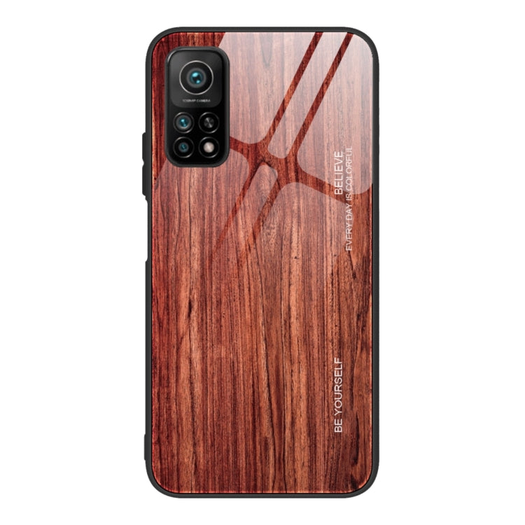 For Xiaomi 10T / 10T Pro Wood Grain Glass Protective Case