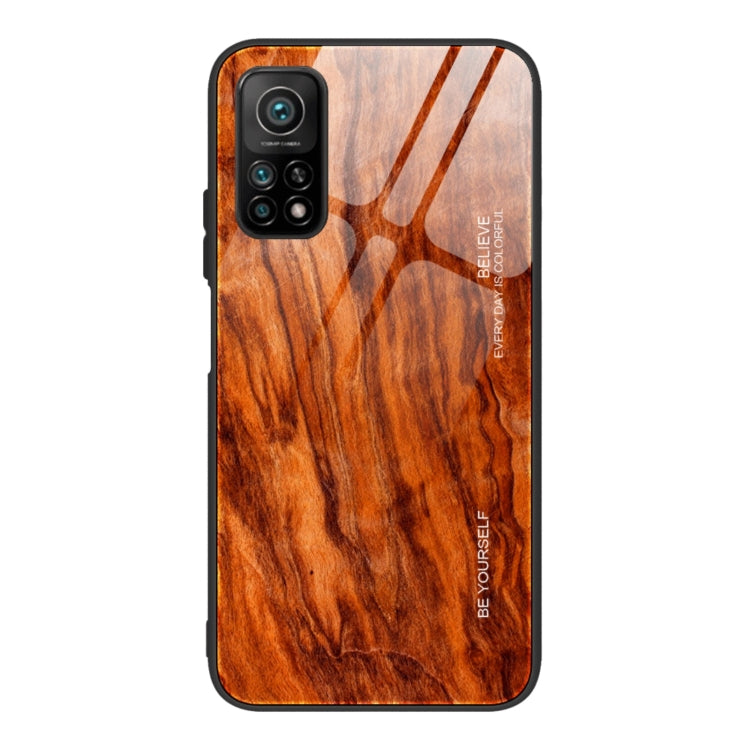 For Xiaomi 10T / 10T Pro Wood Grain Glass Protective Case