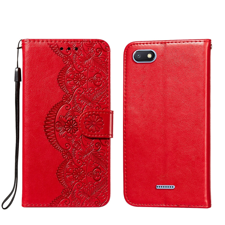 For Xiaomi Redmi 6 Flower Vine Embossing Pattern Horizontal Flip Leather Case with Card Slot & Holder & Wallet & Lanyard