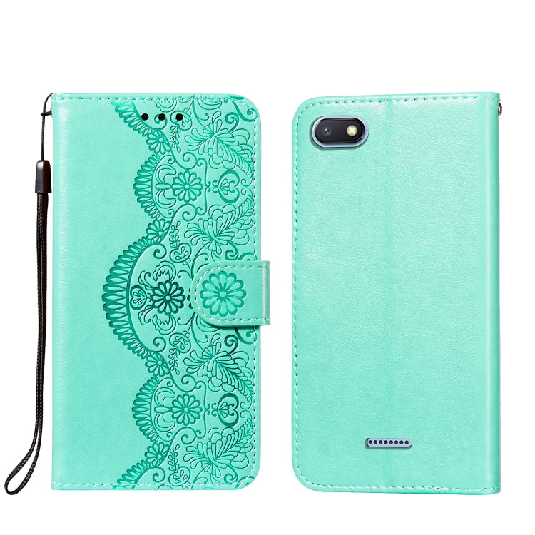 For Xiaomi Redmi 6 Flower Vine Embossing Pattern Horizontal Flip Leather Case with Card Slot & Holder & Wallet & Lanyard