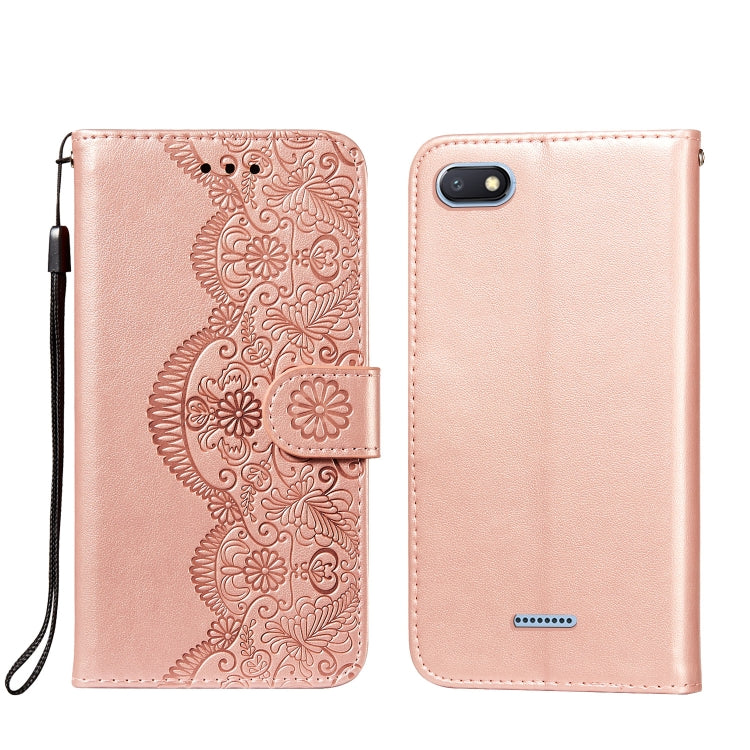 For Xiaomi Redmi 6 Flower Vine Embossing Pattern Horizontal Flip Leather Case with Card Slot & Holder & Wallet & Lanyard