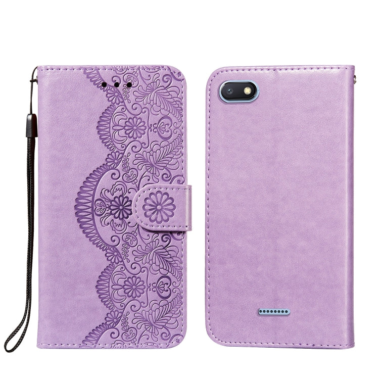 For Xiaomi Redmi 6 Flower Vine Embossing Pattern Horizontal Flip Leather Case with Card Slot & Holder & Wallet & Lanyard