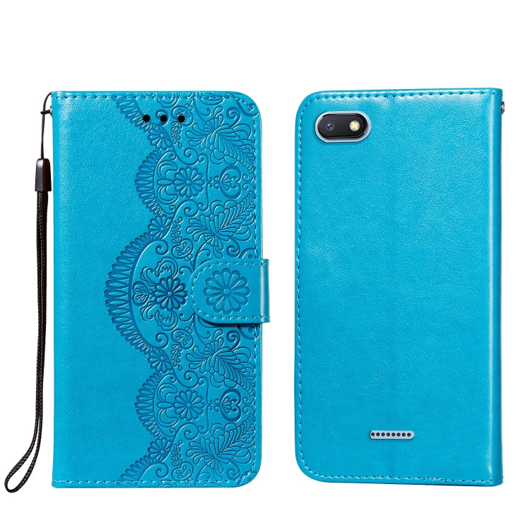 For Xiaomi Redmi 6 Flower Vine Embossing Pattern Horizontal Flip Leather Case with Card Slot & Holder & Wallet & Lanyard