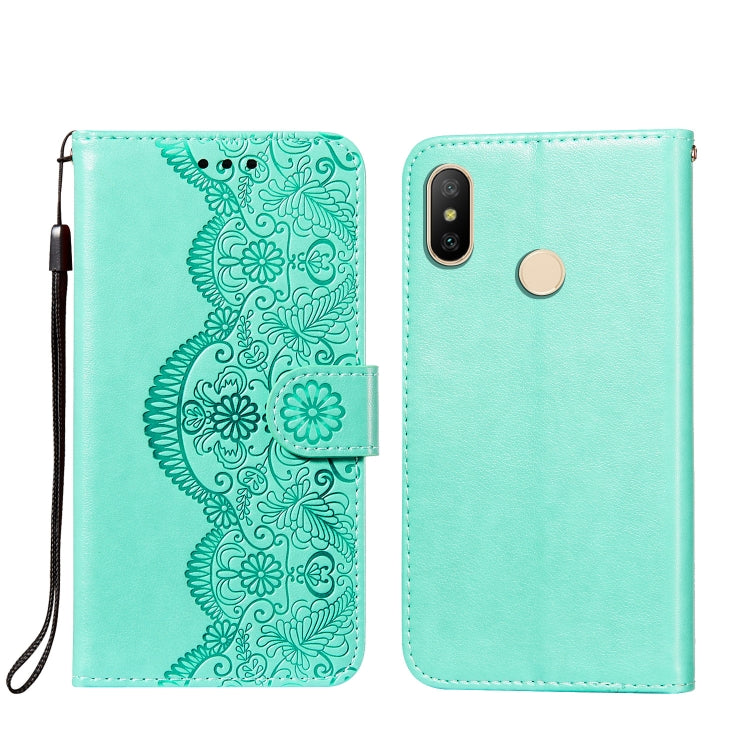 For Xiaomi Redmi 6 Pro / Mi A2 Lite Flower Vine Embossing Pattern Horizontal Flip Leather Case with Card Slot & Holder & Wallet & Lanyard