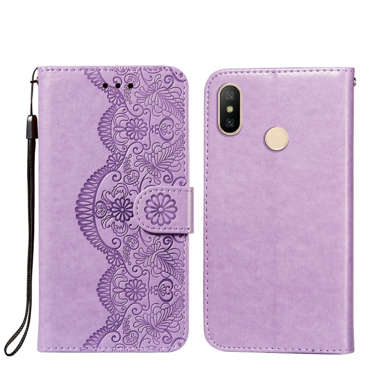 For Xiaomi Redmi 6 Pro / Mi A2 Lite Flower Vine Embossing Pattern Horizontal Flip Leather Case with Card Slot & Holder & Wallet & Lanyard