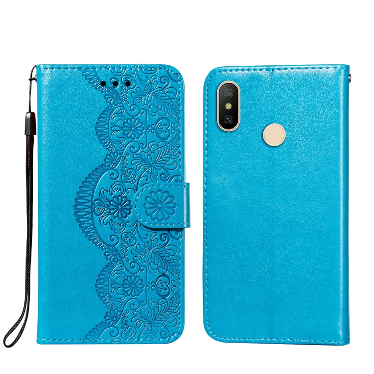 For Xiaomi Redmi 6 Pro / Mi A2 Lite Flower Vine Embossing Pattern Horizontal Flip Leather Case with Card Slot & Holder & Wallet & Lanyard