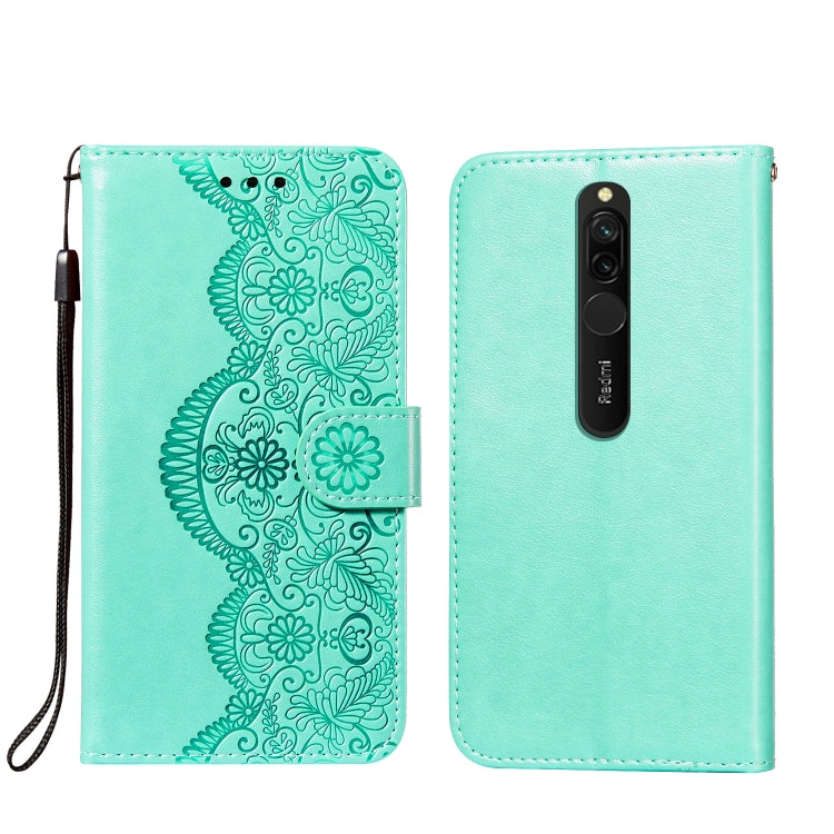 For Xiaomi Redmi 8 Flower Vine Embossing Pattern Horizontal Flip Leather Case with Card Slot & Holder & Wallet & Lanyard