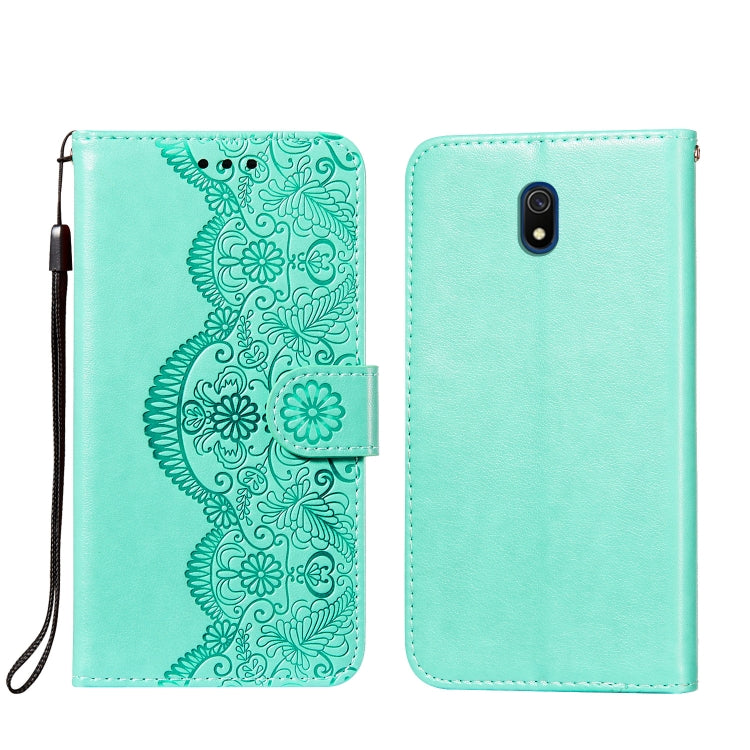 For Xiaomi Redmi 8A Flower Vine Embossing Pattern Horizontal Flip Leather Case with Card Slot & Holder & Wallet & Lanyard