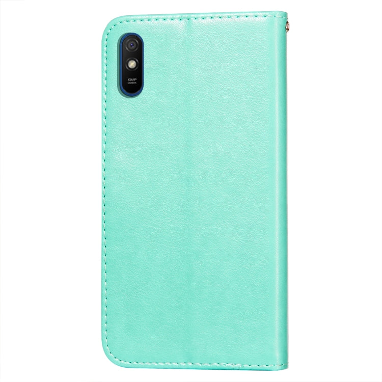 For Xiaomi Redmi 9A Flower Vine Embossing Pattern Horizontal Flip Leather Case with Card Slot & Holder & Wallet & Lanyard