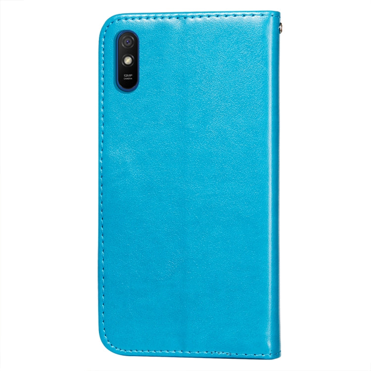 For Xiaomi Redmi 9A Flower Vine Embossing Pattern Horizontal Flip Leather Case with Card Slot & Holder & Wallet & Lanyard