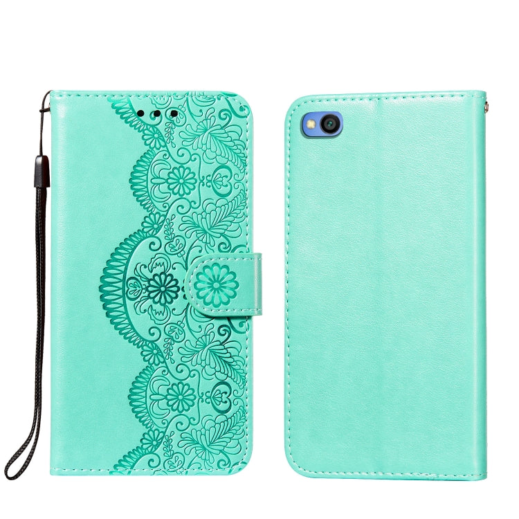 For Xiaomi Redmi Go Flower Vine Embossing Pattern Horizontal Flip Leather Case with Card Slot & Holder & Wallet & Lanyard