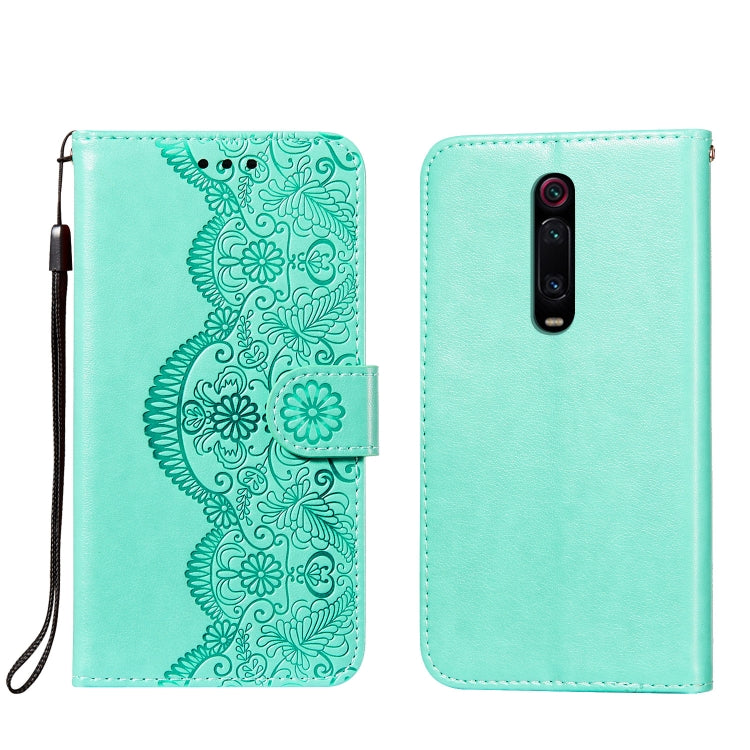 For Xiaomi Redmi K20 Flower Vine Embossing Pattern Horizontal Flip Leather Case with Card Slot & Holder & Wallet & Lanyard