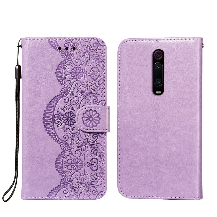 For Xiaomi Redmi K20 Flower Vine Embossing Pattern Horizontal Flip Leather Case with Card Slot & Holder & Wallet & Lanyard