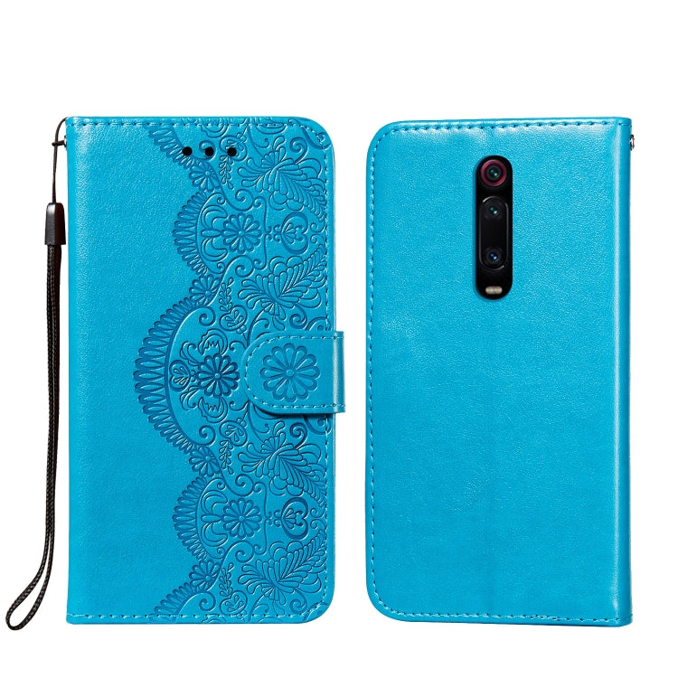 For Xiaomi Redmi K20 Flower Vine Embossing Pattern Horizontal Flip Leather Case with Card Slot & Holder & Wallet & Lanyard