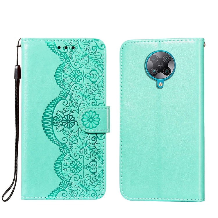 For Xiaomi Redmi K30 Pro Flower Vine Embossing Pattern Horizontal Flip Leather Case with Card Slot & Holder & Wallet & Lanyard