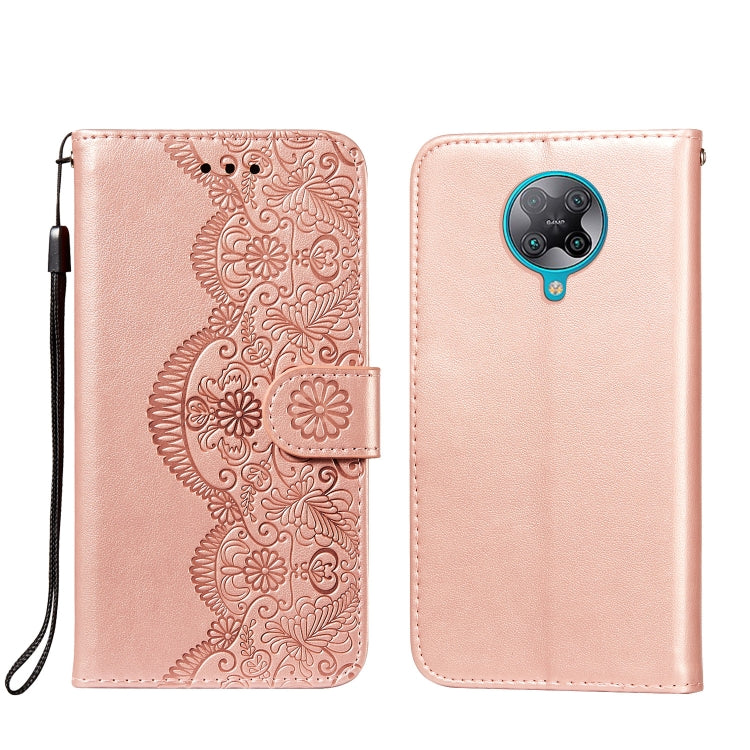 For Xiaomi Redmi K30 Pro Flower Vine Embossing Pattern Horizontal Flip Leather Case with Card Slot & Holder & Wallet & Lanyard