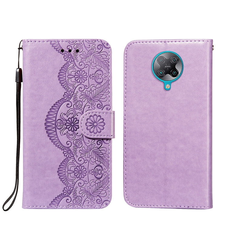 For Xiaomi Redmi K30 Pro Flower Vine Embossing Pattern Horizontal Flip Leather Case with Card Slot & Holder & Wallet & Lanyard