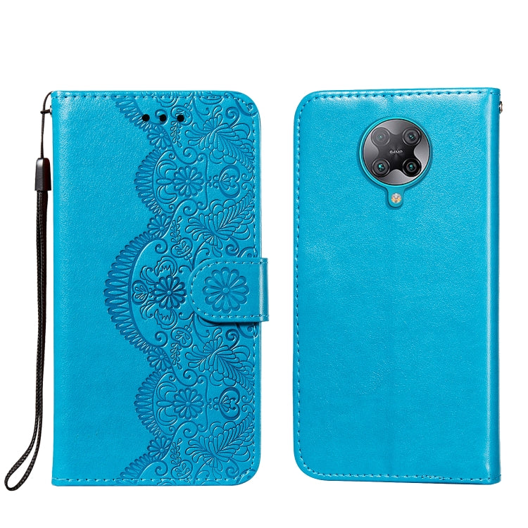 For Xiaomi Redmi K30 Pro Flower Vine Embossing Pattern Horizontal Flip Leather Case with Card Slot & Holder & Wallet & Lanyard