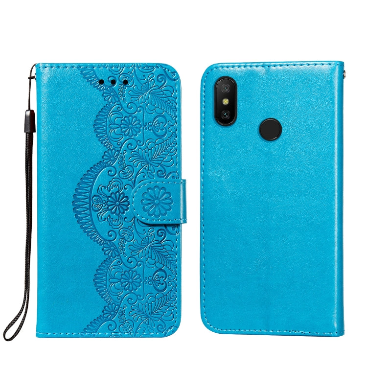 For Xiaomi Redmi Note 6 / Note 6 Pro Flower Vine Embossing Pattern Horizontal Flip Leather Case with Card Slot & Holder & Wallet & Lanyard