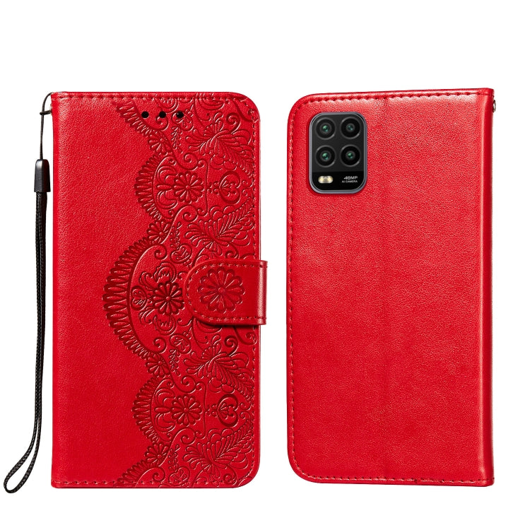 For Xiaomi Mi 10 Lite Flower Vine Embossing Pattern Horizontal Flip Leather Case with Card Slot & Holder & Wallet & Lanyard