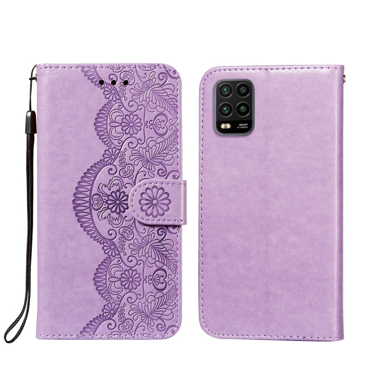 For Xiaomi Mi 10 Lite Flower Vine Embossing Pattern Horizontal Flip Leather Case with Card Slot & Holder & Wallet & Lanyard