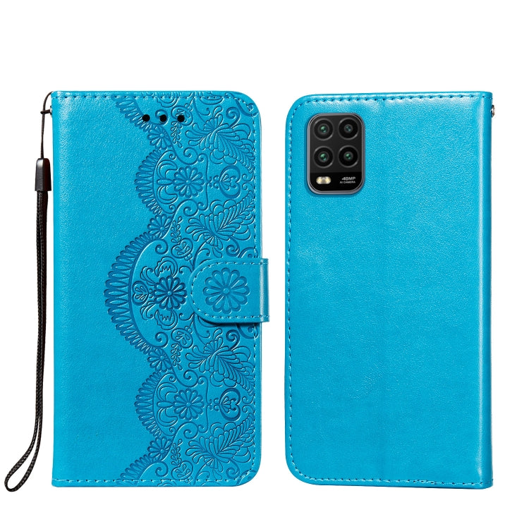 For Xiaomi Mi 10 Lite Flower Vine Embossing Pattern Horizontal Flip Leather Case with Card Slot & Holder & Wallet & Lanyard