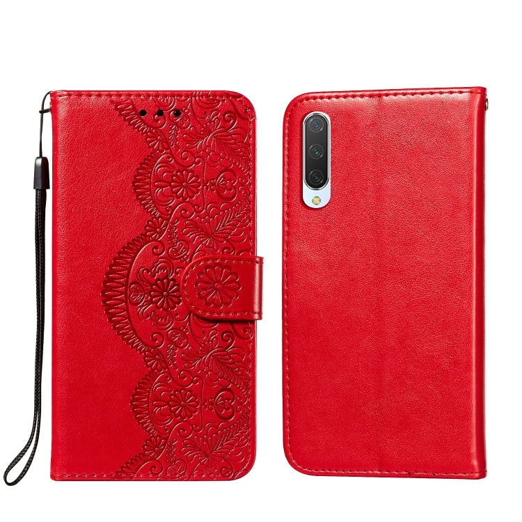 For Xiaomi Mi CC9 / Mi 9 Lite Flower Vine Embossing Pattern Horizontal Flip Leather Case with Card Slot & Holder & Wallet & Lanyard