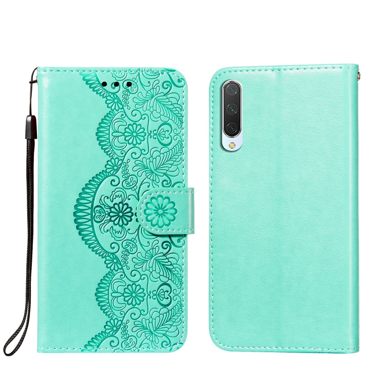 For Xiaomi Mi CC9 / Mi 9 Lite Flower Vine Embossing Pattern Horizontal Flip Leather Case with Card Slot & Holder & Wallet & Lanyard