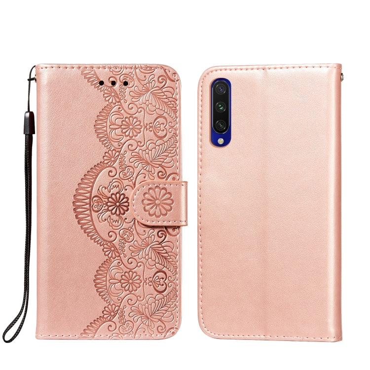 For Xiaomi Mi CC9e / Mi A3 Flower Vine Embossing Pattern Horizontal Flip Leather Case with Card Slot & Holder & Wallet & Lanyard