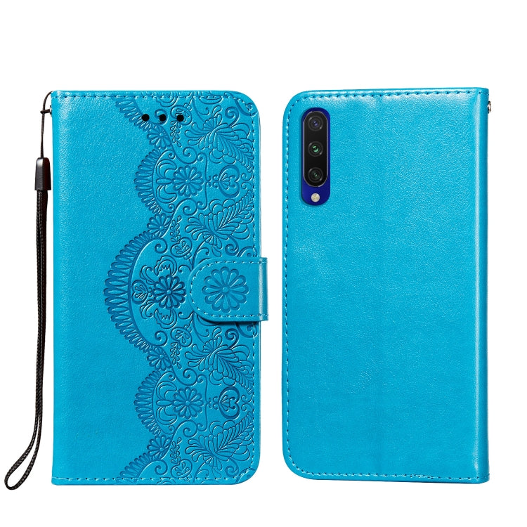 For Xiaomi Mi CC9e / Mi A3 Flower Vine Embossing Pattern Horizontal Flip Leather Case with Card Slot & Holder & Wallet & Lanyard