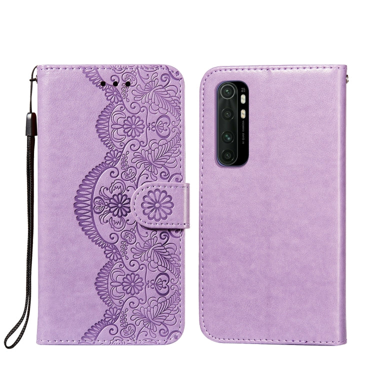 For Xiaomi Mi Note 10 Lite Flower Vine Embossing Pattern Horizontal Flip Leather Case with Card Slot & Holder & Wallet & Lanyard