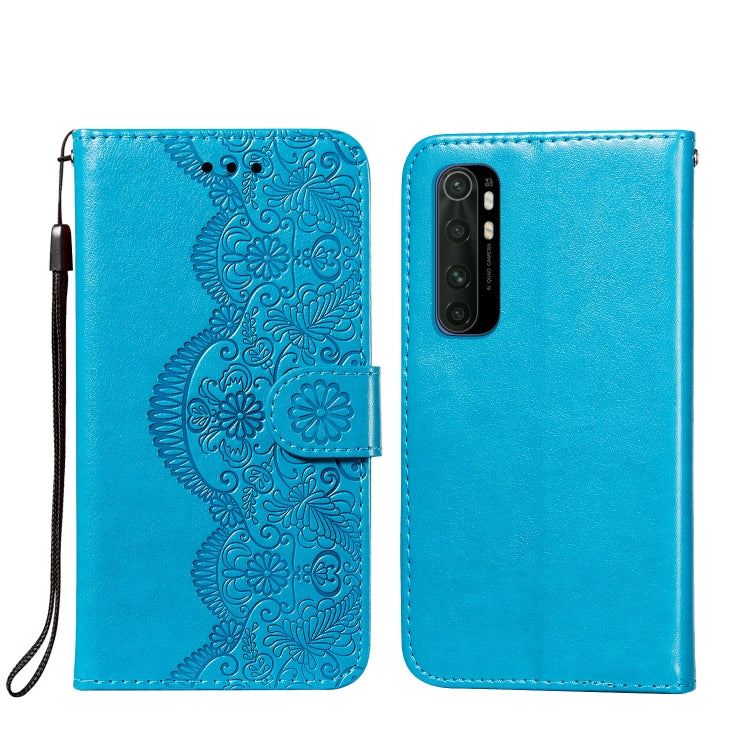 For Xiaomi Mi Note 10 Lite Flower Vine Embossing Pattern Horizontal Flip Leather Case with Card Slot & Holder & Wallet & Lanyard